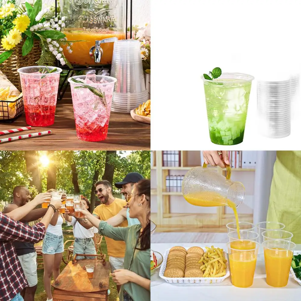 

1000 Count 16 oz Clear Plastic Cups - Ideal for Disposable Party, Picnic, BBQ, and Event Drinking