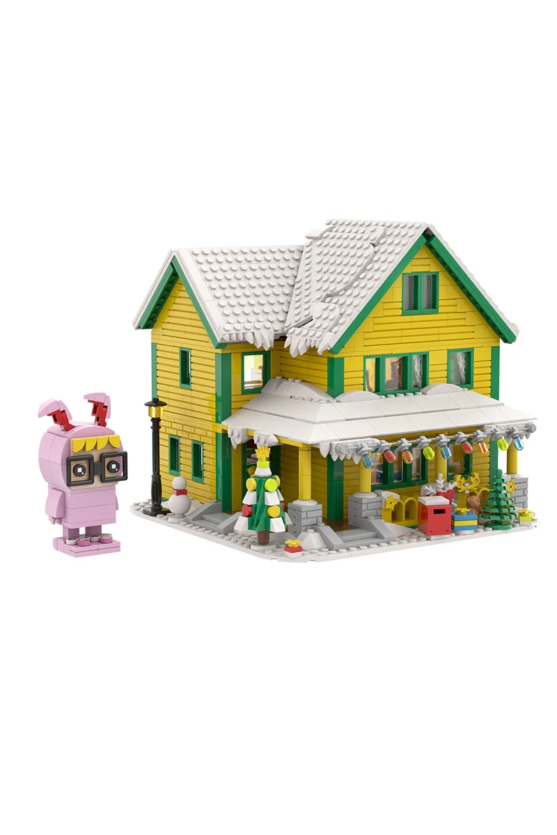 MOC Eine Weihnachtsgeschichte (1983) Bausteine Modell Film Eine Weihnachtsgeschichte Haus Architektur Ziegel Montage Spielzeug Kinder DIY Geschenk