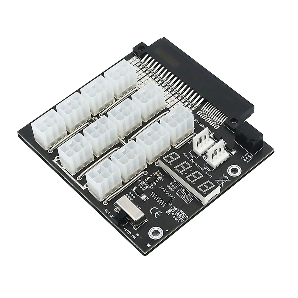 Upgraded ATX 12X 6Pin Power Breakout Board with Flash LED Display 12V Power Module 2400W for Dell PSU and BTC