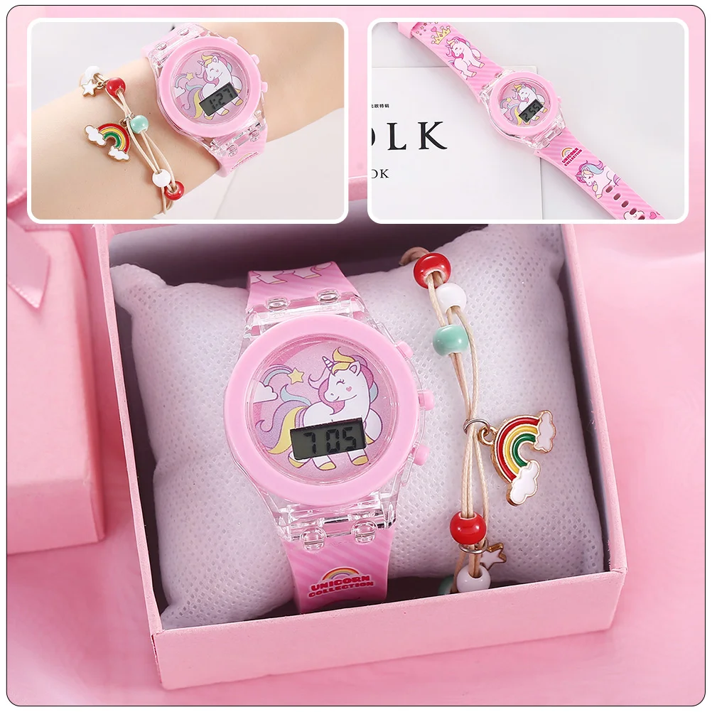 Kids Bracelets for Boys Unicorn Watch Watches Glowing Silicone Decorative Wrist Child