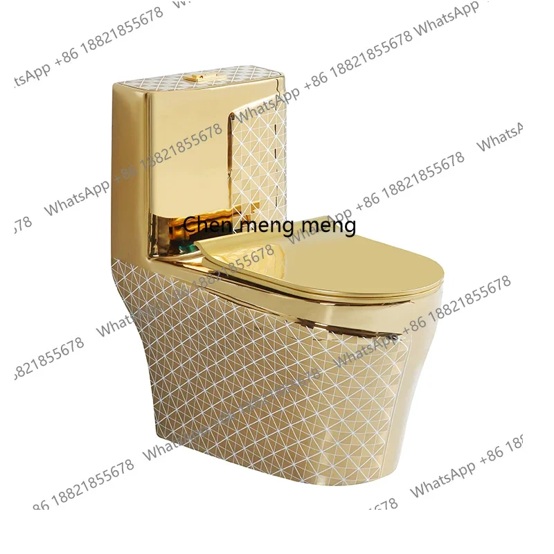 

Z189 Luxury One Piece Ceramic Wc Sanitarios Inodoros Wc Gold Line Design Bathroom Ceramic One-Piece Gold White Colored Toilets B