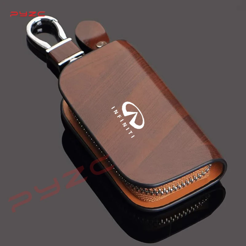 Fashion Vintage Genuine Leather Wallet Key Holder Housekeeper Keys Organizer Voor Infiniti QX30 Q50 Q60 Qx70 QX80 Qx56 Fx35 Ex35