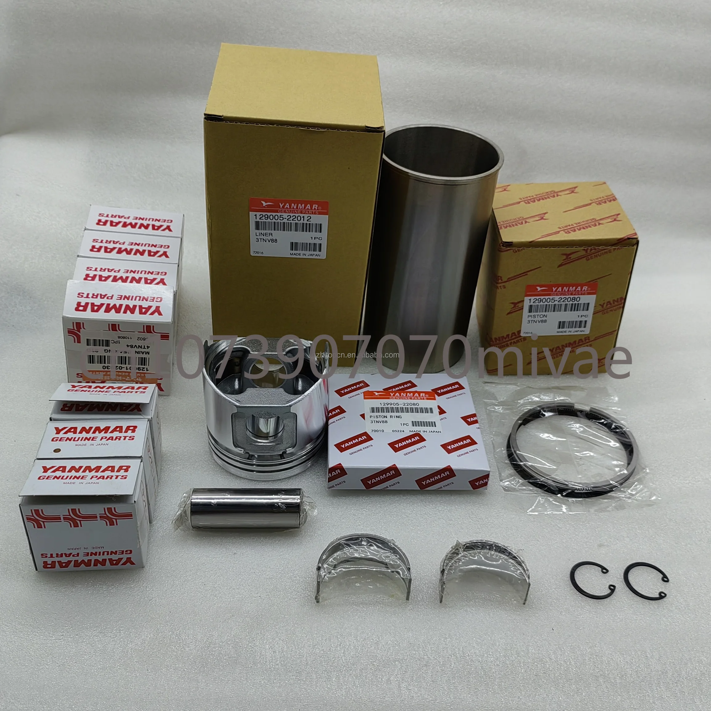 Kit pembangunan kembali 3TNV88 cincin Piston Liner silinder untuk Yanmar 3TNV88 Kit Liner pemeriksaan mesin