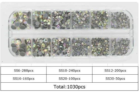 Hot Fix Rhinestones 720Pcs-2000Pcs/Box Mix Color Glass Crystal Hotfix Rhinestone for Clothing Hot Fix Rhinestones Decoration Diy