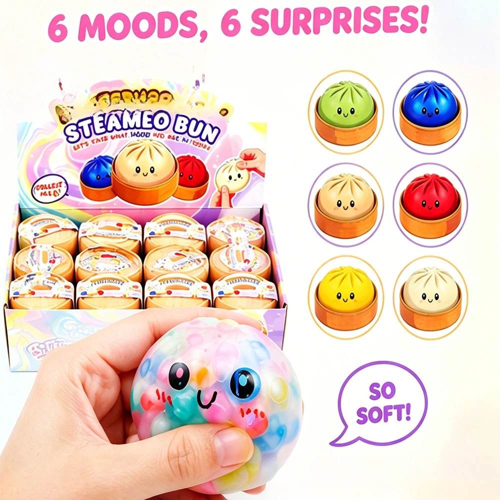 Juguete Sensorial Antiestrés Bao Bun Squishy de 5.5cm, de Ascenso Lento, para Aliviar el Estrés, Portátil, para Escritorio, Regalo Sorpresa, Tendencia 2026