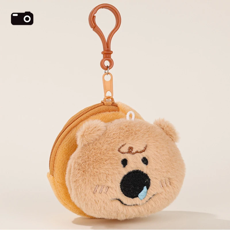 Funny Children Plush Bear Cartoon Cute Coin Purse Couple Plush Doll Soft Lovely Cosmetic Storage Bag Headphone Bag Birthday Gift