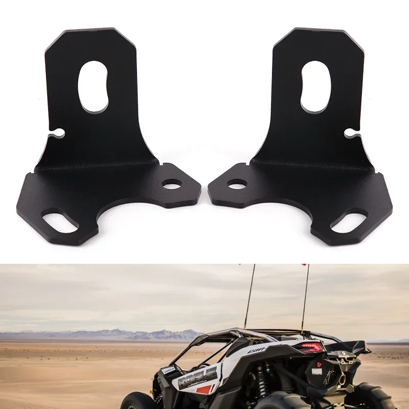 UTV Rear Pillar Flag Antenna Mounting Brackets for LED Whip Light for Can Am Maverick X3 Max Turbo DS RS RR 2017-2025