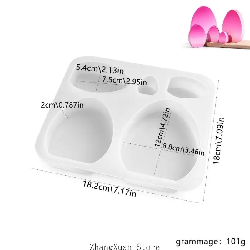 5 Hohlräume Ostereier Silikon-Kerzenform, lebensmittelechtes Silikon für die Herstellung von Kerzen, Seife, Schokolade, Backen – Detail 6