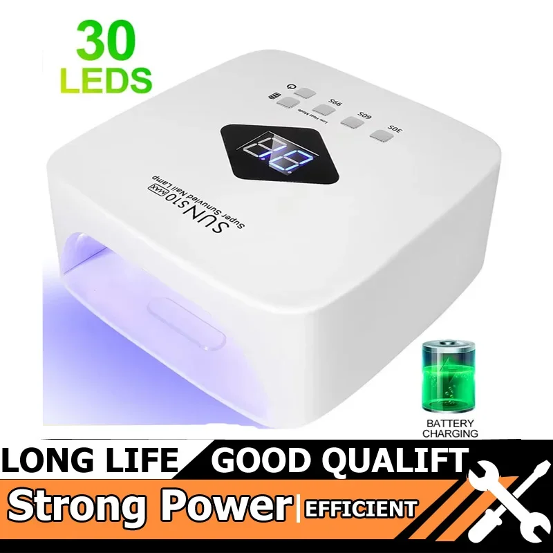 

Hot UV LED Nail Lamp Professional Rechargeable Cordless UV Light for Gel Nail Machine with Removable Bottom 4 Timer Tool