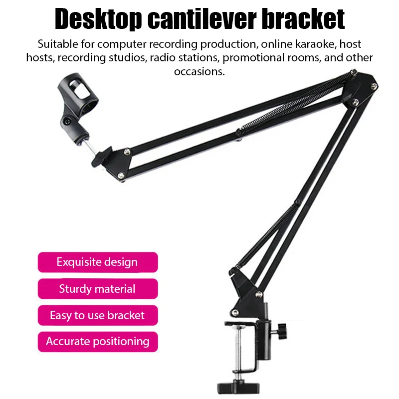 Professional Flexible Desktop Microphone Hanging Stand Adjustable Boom Scissor Arm Stand for Podcast Streaming Gaming Holder