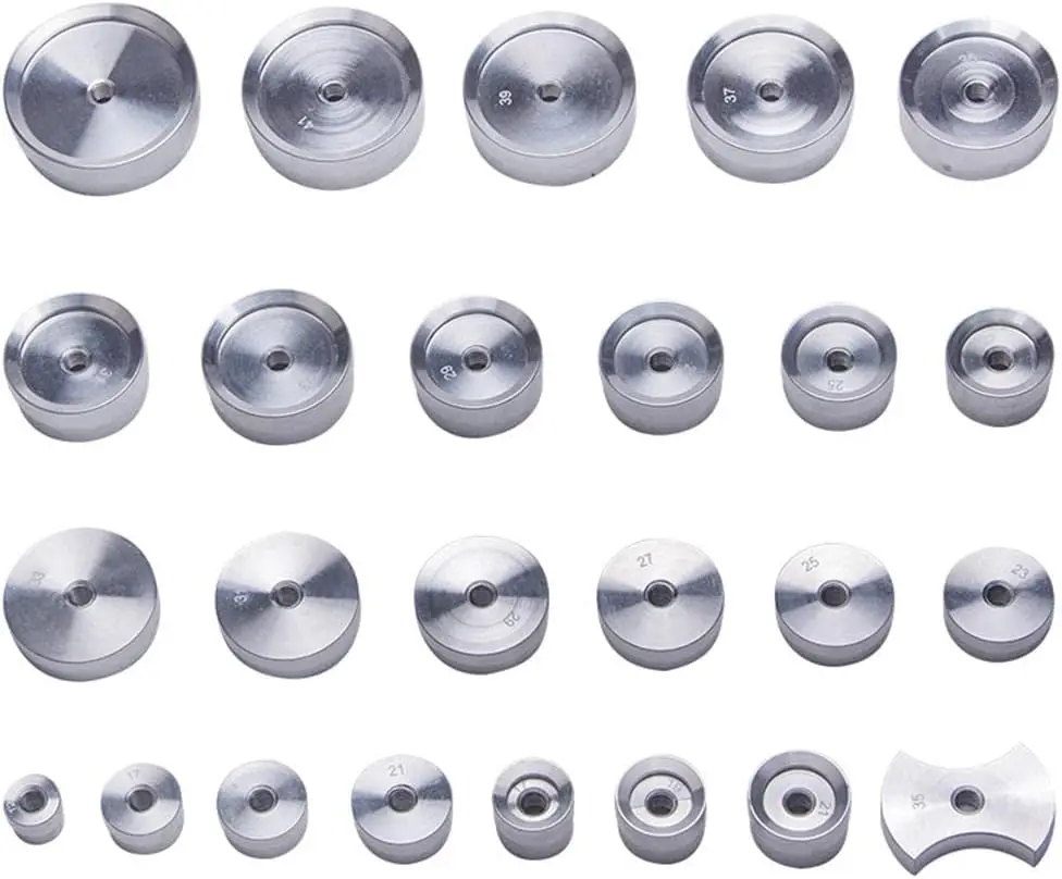 25Pcs Aluminum Watch Case Back Press Dies Watchmaker Tool Set Watch Repair Tool Kit For Bench Press Crystal Closer For NH35 VK63
