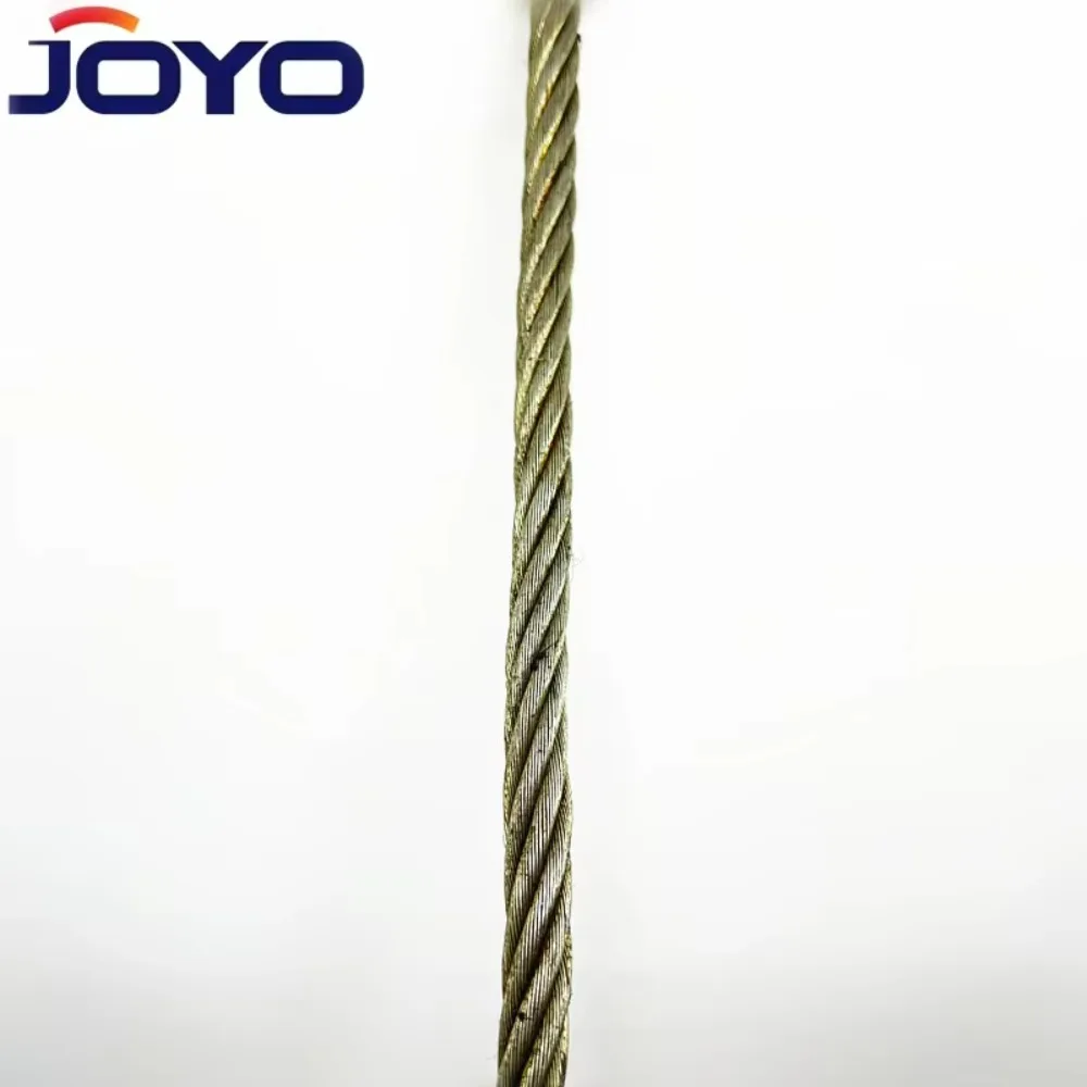 Cavo di sollevamento in acciaio per ascensore di alta qualità 8X19S + FC (nucleo di iuta) Cavo di sollevamento durevole lubrificato giallo da 12 mm per uso industriale