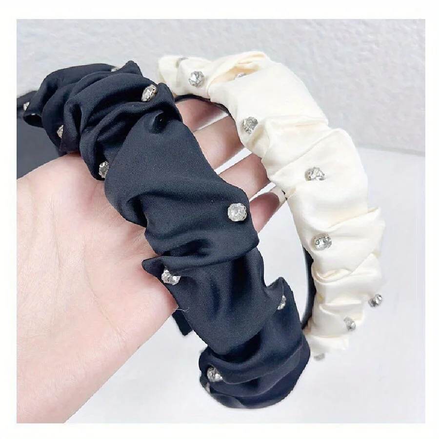 

Bands Female Versatile Hair Hoop Hair Accessories Fashion Satin Pearl Wide Headbands for Woman Temperament Elegant Hair