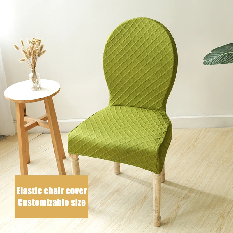 Round Backed Chair Covers Dining Room Elastic Seat Cover Kitchen Protector Case Chair Cover Stretch Hotel Banquet Stool Cover