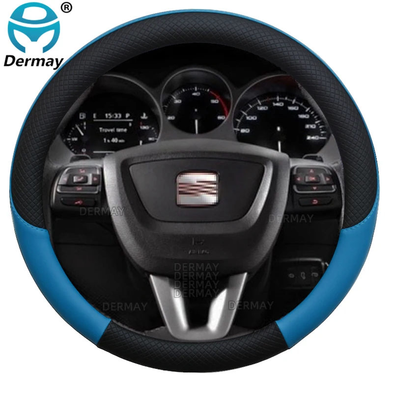 100% DERMAY Brand PU Leather Car Steering Wheel Cover for Seat Altea XL/Freetrack Altea Prototipo Auto Accessories