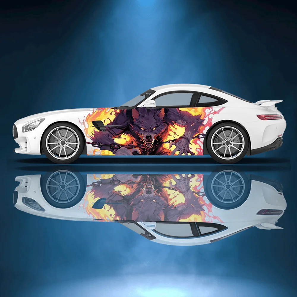 

Werewolf Chained with Iron Chains Car Decal Full Body Floral Decoration Covering Scratches; Waterproof Car Decals Car Vinyl Wrap