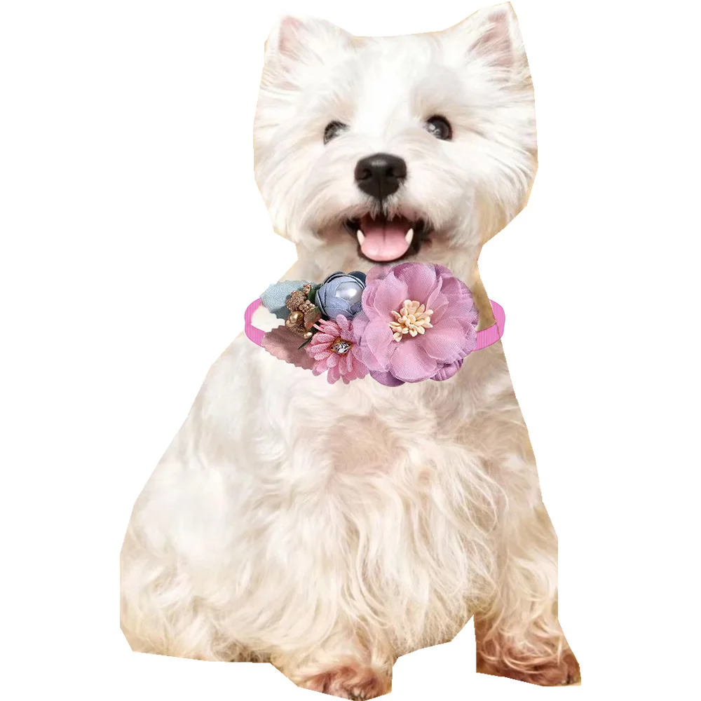 10pcs Flowers Dog Bowties Cute Pet Bowties Cat Dog Grooming Accessories Puppy Adjustable Collar Dog Bow Ties Supplies