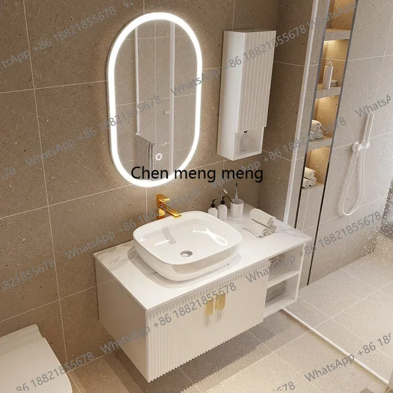 

Luxury Bathroom Cabinets Top Washbasin Bathroom Vanity Cabinet Wall Storage Cabinet Adjustable Shelf Top Sink Bathroom Furniture
