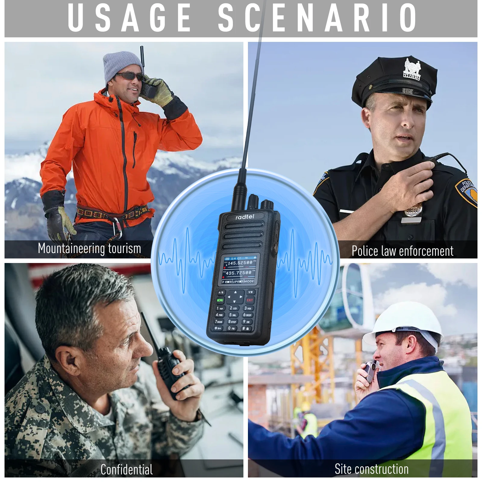 Radtel RT-730 10w Air Band Walkie Talkie Full Band Amateur Ham 199CH HT USB-C Batterie NOAA FM AM UHF VHF Satcom