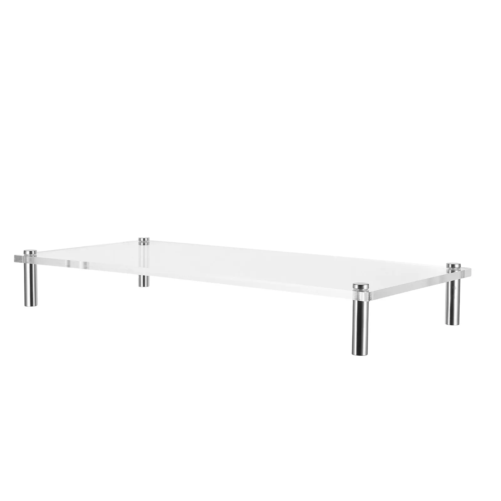 

Прозрачная акриловая подставка-райзер для монитора 50x20 см, тонкая, экономит место, настольная полка для дома и офиса, эргономичная подставка для компьютерного экрана