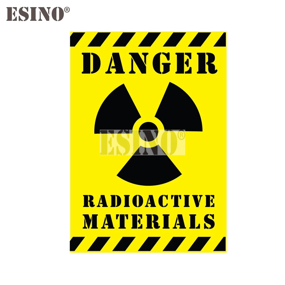 Car Styling Creative Warning Danger Radioactive Materials Cartoon PVC  Waterproof Car Body Sticker Pattern Vinyl