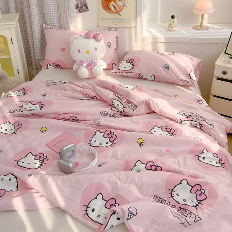 

Sanrio Quilt Mymelody Cinnamoroll Japanese Girl Cute Printed Air Conditioning Quilt Living Room Sofa Blanket Home Furnishings