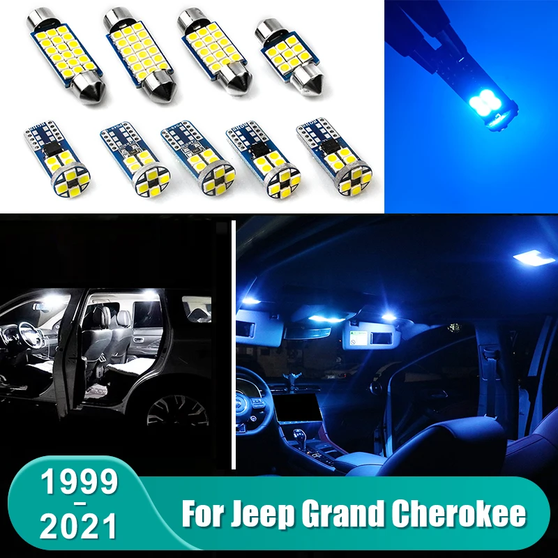 

For Jeep Grand Cherokee WJ WK WK2 1999- 2018 2019 2020 2021 Car LED Interior Dome Lights Vanity Mirror Trunk Light Accessories