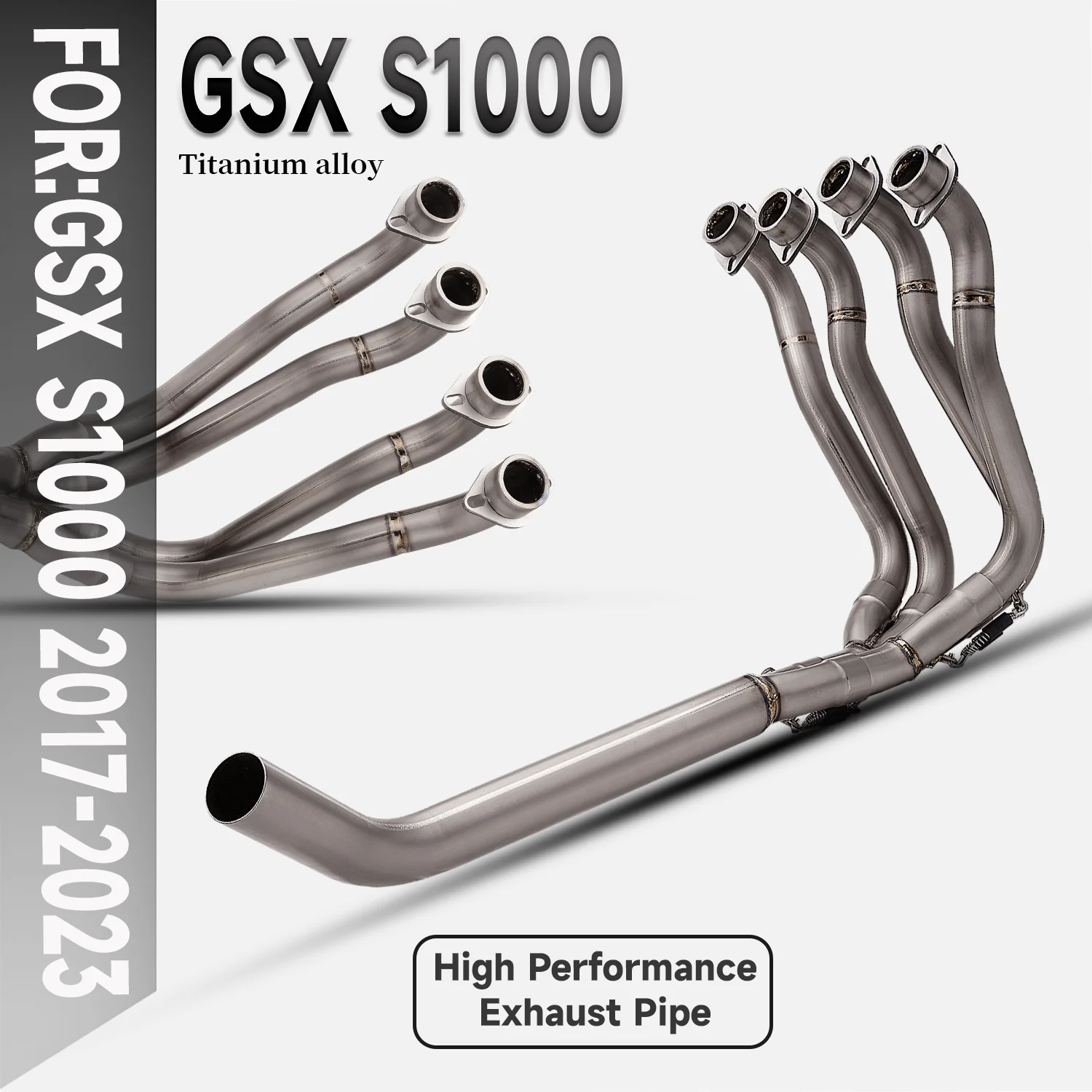 

For GSX-S1000 motorcycle exhaust system modified ti alloy front section Connect the original caliber for GSX-S1000 2017-2023