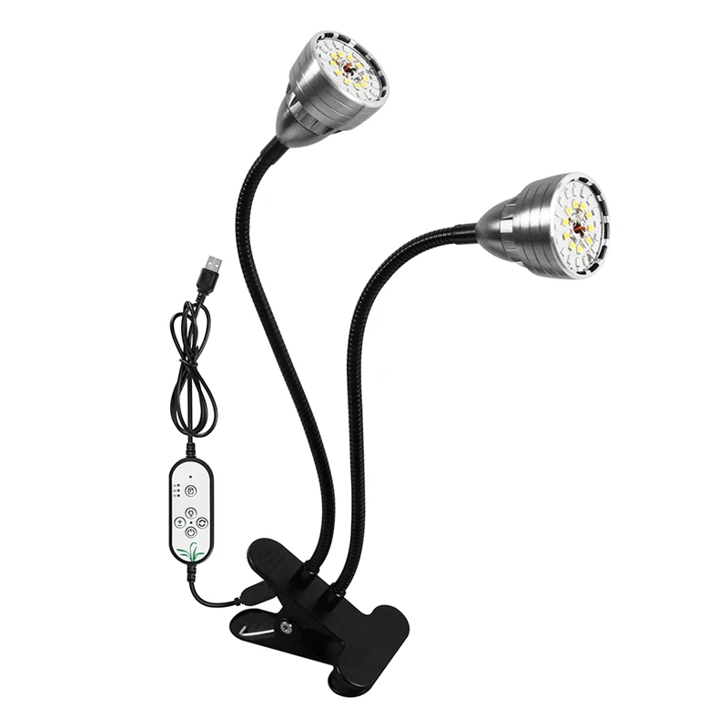 LED Grow Light For Indoor Plants,Full Spectrum Desk Clip Plant Light For Seedling Blooming Adjustable