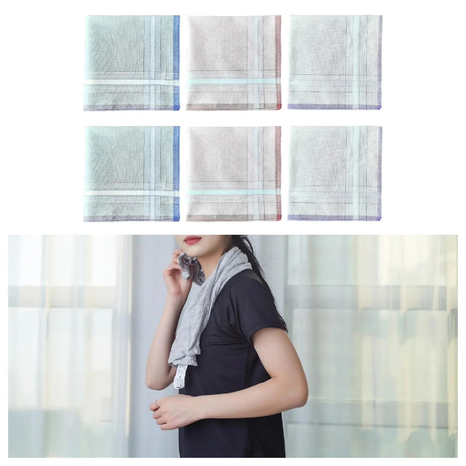 6x مناديل رجالية لمسح العرق، مناشف ناعمة للرجال، هدايا Clasc Hankies #2