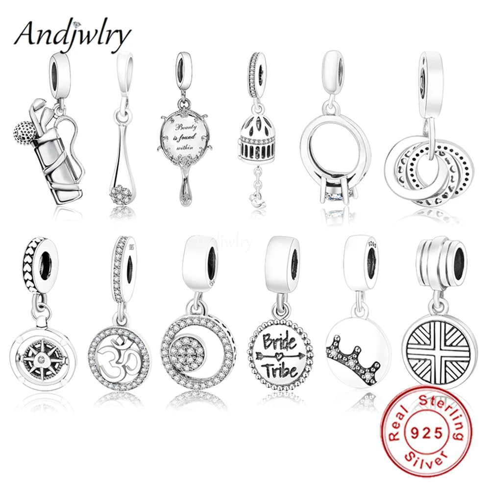 

Fit Bracelet Charms Silver 925 Original Golf Bag With Clubs And Ball Dangle Charm Bead Bracelet & Bangle Jewelry Berloque