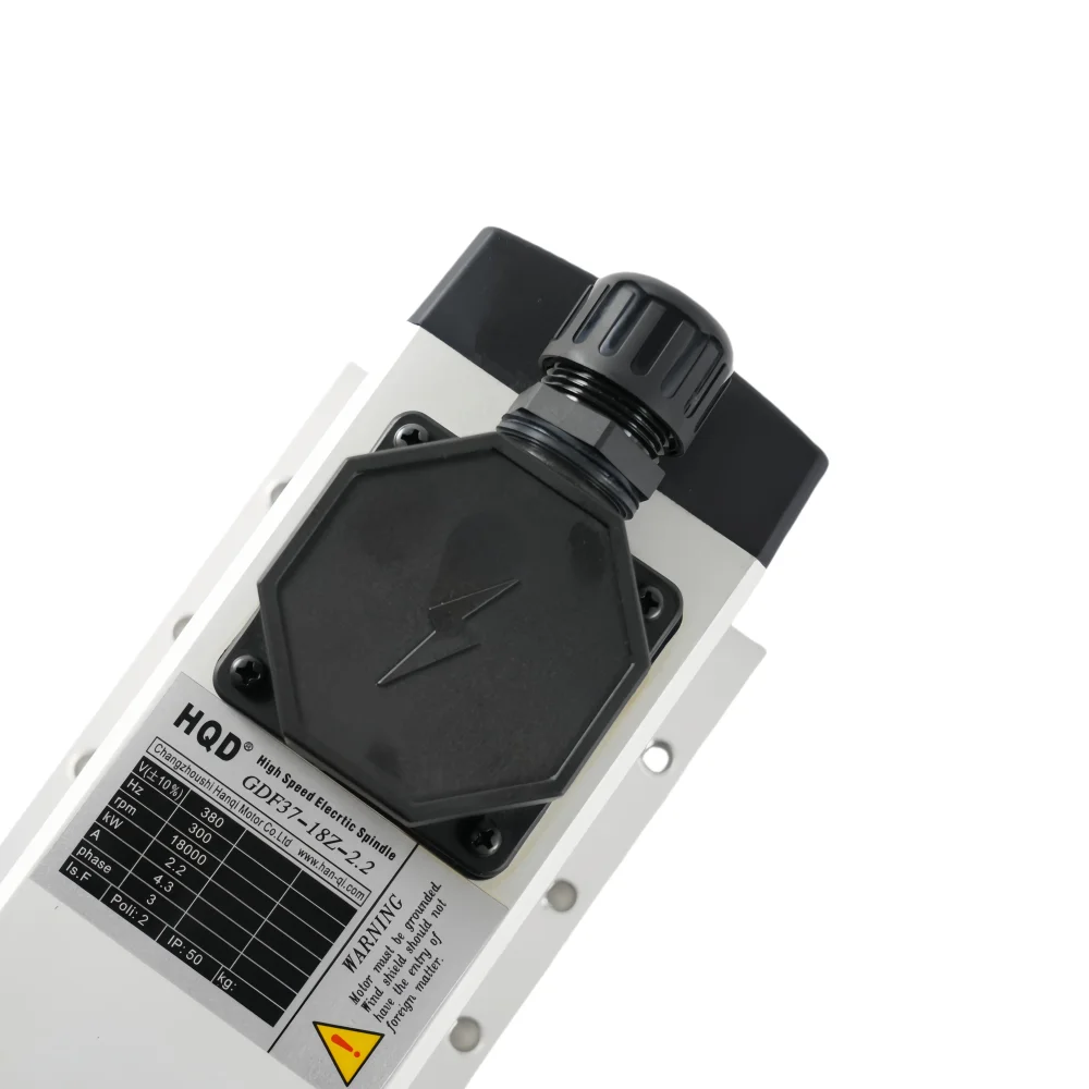 GDF37-18Z/2.2 ER20 18000rpm Motor de husillo de enfriamiento de aire de forma cuadrada 2.2KW Nueva condición para fresado de madera