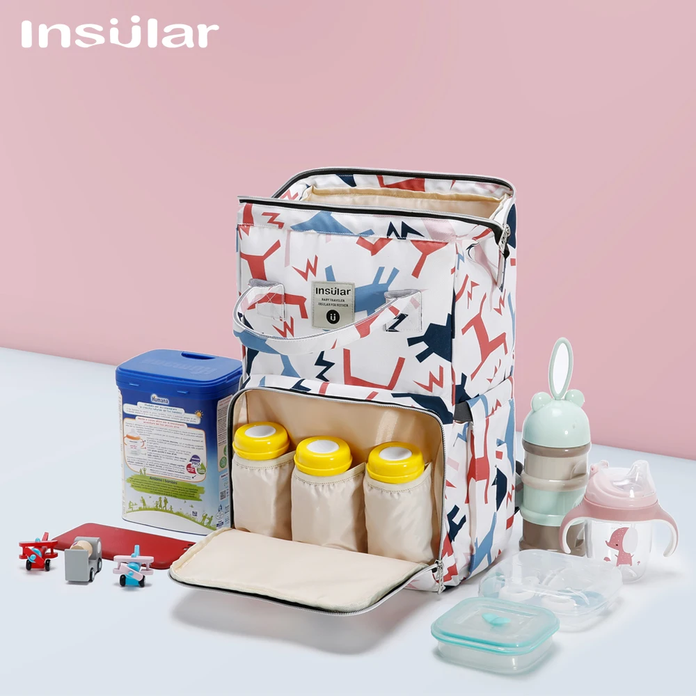 Insular Maternity Nappy Bag Waterproof Mummy Bag Large Travel Backpack Capacity Baby Bag Nursing Bag for Baby Care Hand Bag