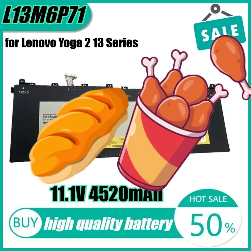 

11.1V 50Wh 4520mAh L13M6P71 Laptop Battery for Lenovo Yoga 2 13 Series 121500234 L13S6P71