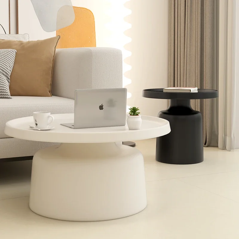 Round Metal Modern Side Table Simple Black White Center Home Coffee Table Hotel Apartamento Tavolino Da Salotto Furniture