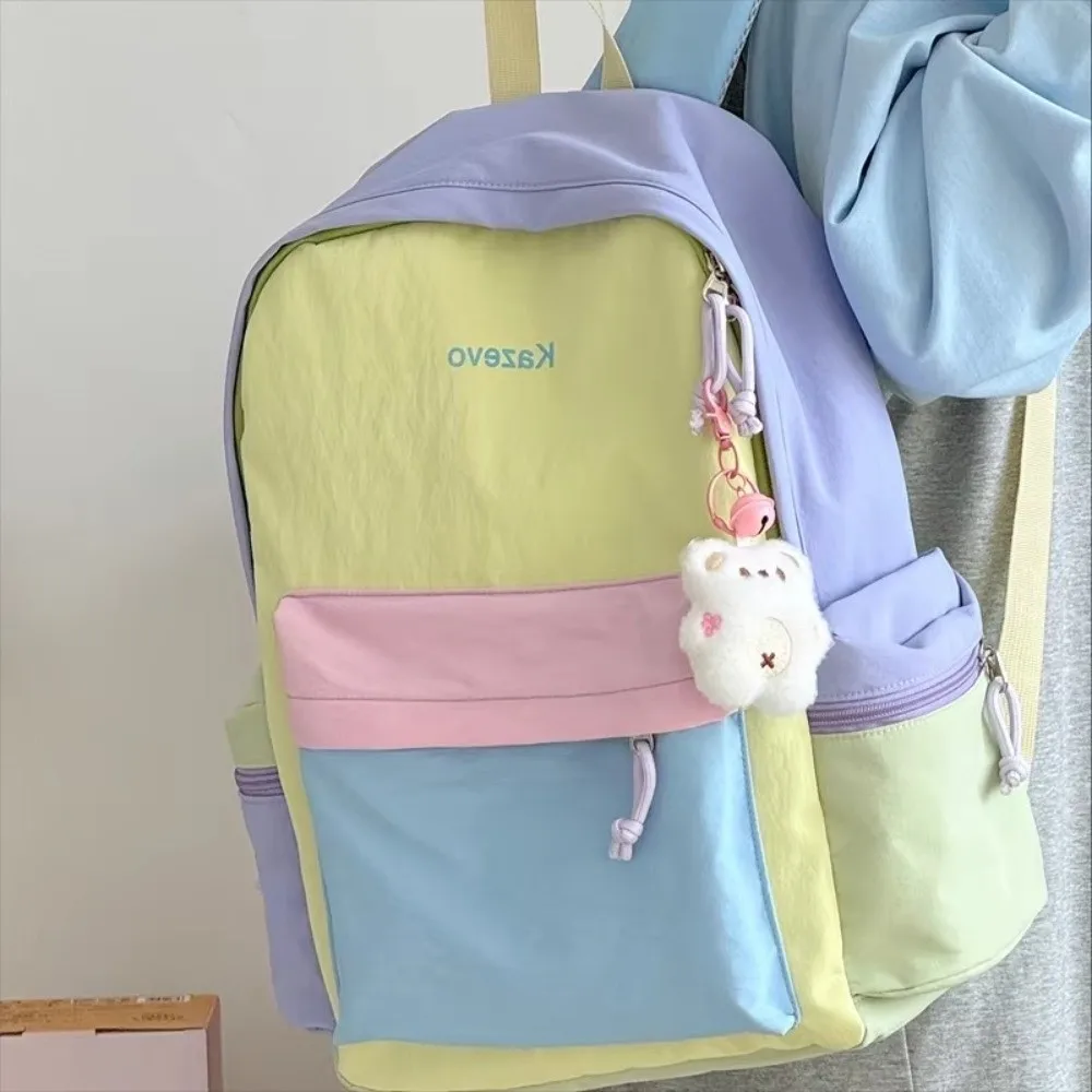 防水多色バックパック、多ポケットレイアウト、軽量学生用スクールバッグ、20-35l、カジュアル旅行用デイパック
