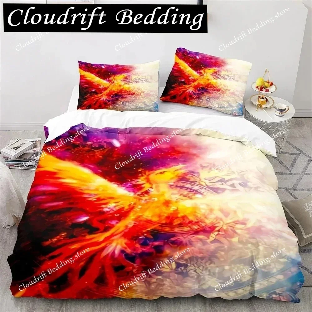 Phoenix Nirvana Duvet Cover Set Soft Fire Patterned Bedding Sets For Children Adults Teens Polyester Comforter Cover King Size02