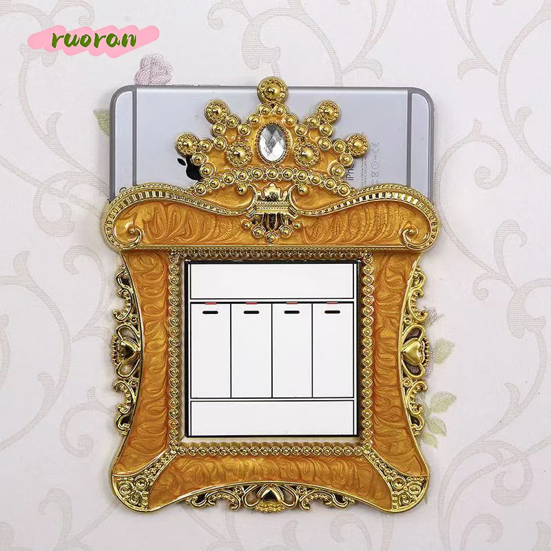 Minimalist Switch Cover Luxury Acrylic Wall Sticker Living Room European Resin Socket Decoration Modern