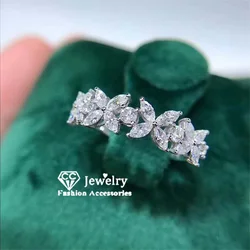 CC Fashion Jewelry Rings For Women Flower Design Zirconia Wedding Engagement Accessories White Gold Color Drop Shipping CC3118