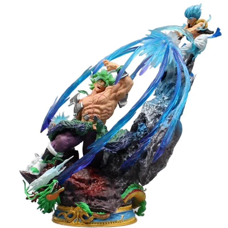 19.5cm Anime Dragon Ball Action Figurine Broly Statue Battle Gogeta Figure Super Saiyan Blue Figures Model PVC Collection Toy