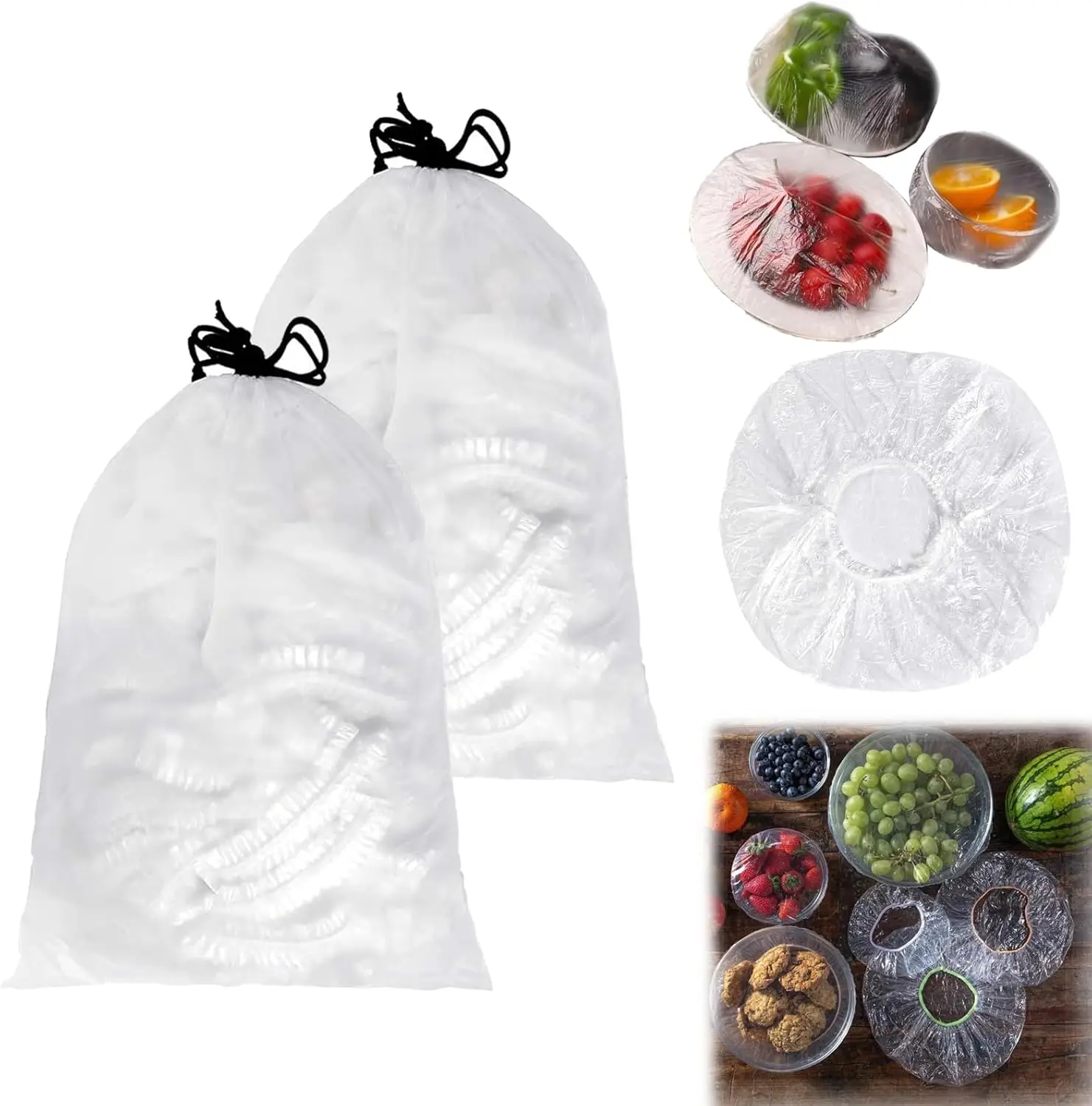 

Fresh Keeping Bags/200PCS,Dirtychop Food Covers,Stretchy Covers for Food Dishes,Popular Brown Elastic Bowl Covers,Plastic Wrap f