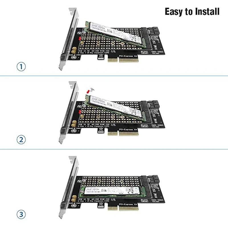 Pci-e X4 supporto per scheda adattatore M-Key NVME B-Key SATA SSD scheda adattatore di espansione a doppio protocollo