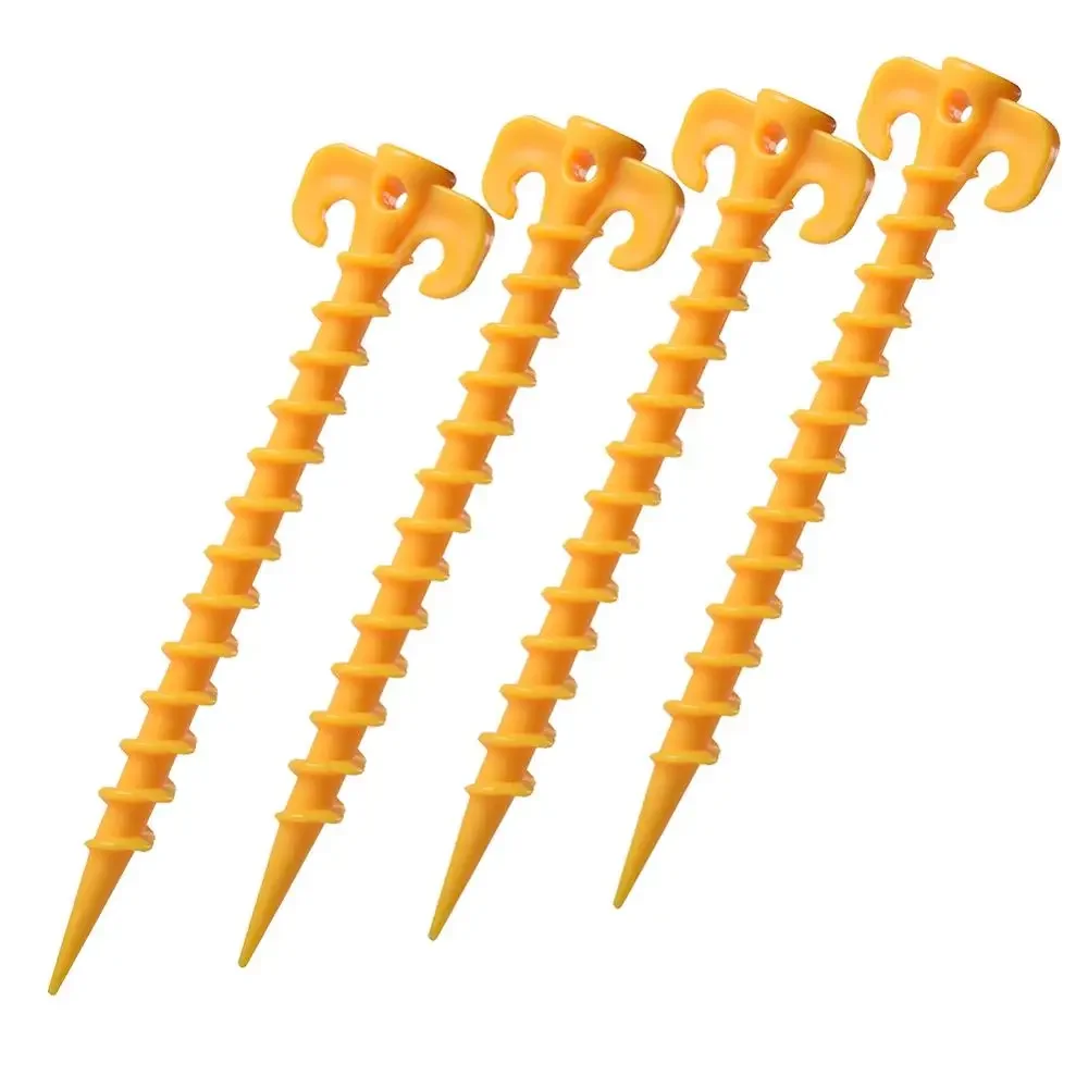 

5pcs Tent Nails Outdoor Camping Trip Tent Peg Ground Nails Screw Nail Stakes Pegs Plastic Sand Pegs Trip Beach Tent Stakes Pegs