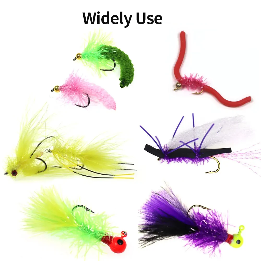 ICERIO-carrete de atado de moscas, 25 colores, 5m, Material de chenilla de oropel para señuelos de Streamer, fibra de doblaje de Flash de