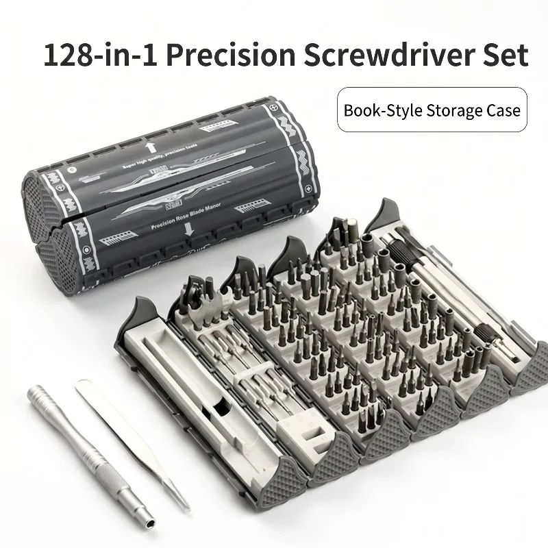 128in1 Screwdriver Set Precision Repair Kit Book Style Manual Portable Manual Repair Tool Combination Tool for Electronics