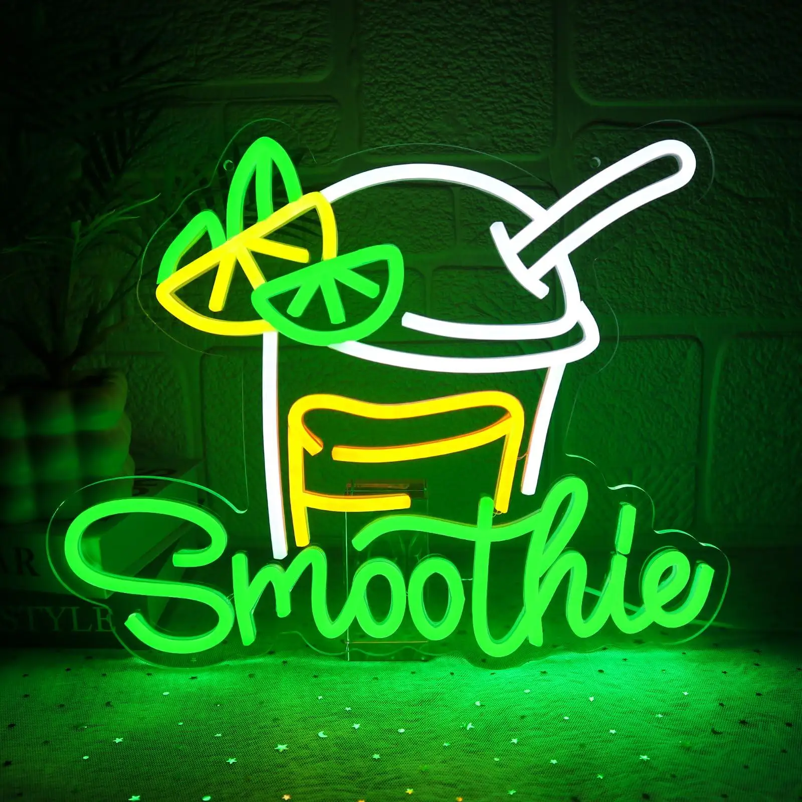 Smoothie Neon Sign for Wall Decor Dimmable Led Sign for Smoothie Bar Kitchen Cafe Food Bar Cooking Dining Room Bistro Decoration