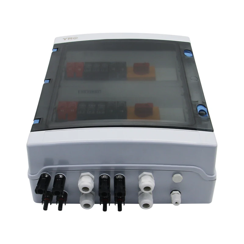 4 In 2 Out 1000V Solar PV Combiner Box With Lightning Protection DC Fuse MCB SPD Waterproof