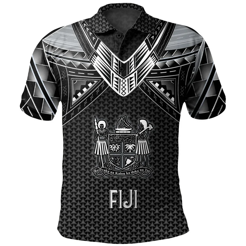 Summer Harajuku 3D Print FijiRugby Fijian Pride Polo Shirt Happy Fiji Day Graphic Polo Shirts For Men Kid Fashion Gym Polos Top