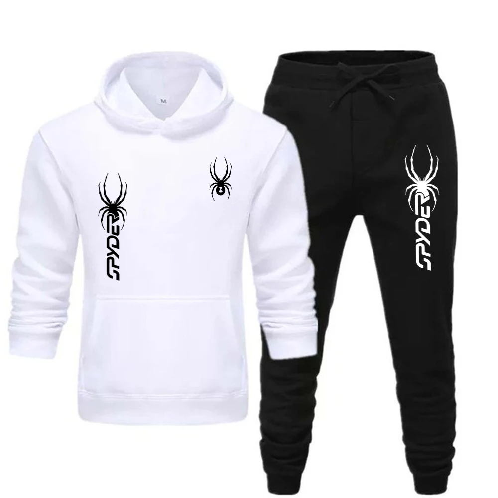 Fashion Men Hoodies Two Piece Sets High Quality Printing Hooded Sweatshirt Sweatpants Casual Suit Female Outwear and Trousers