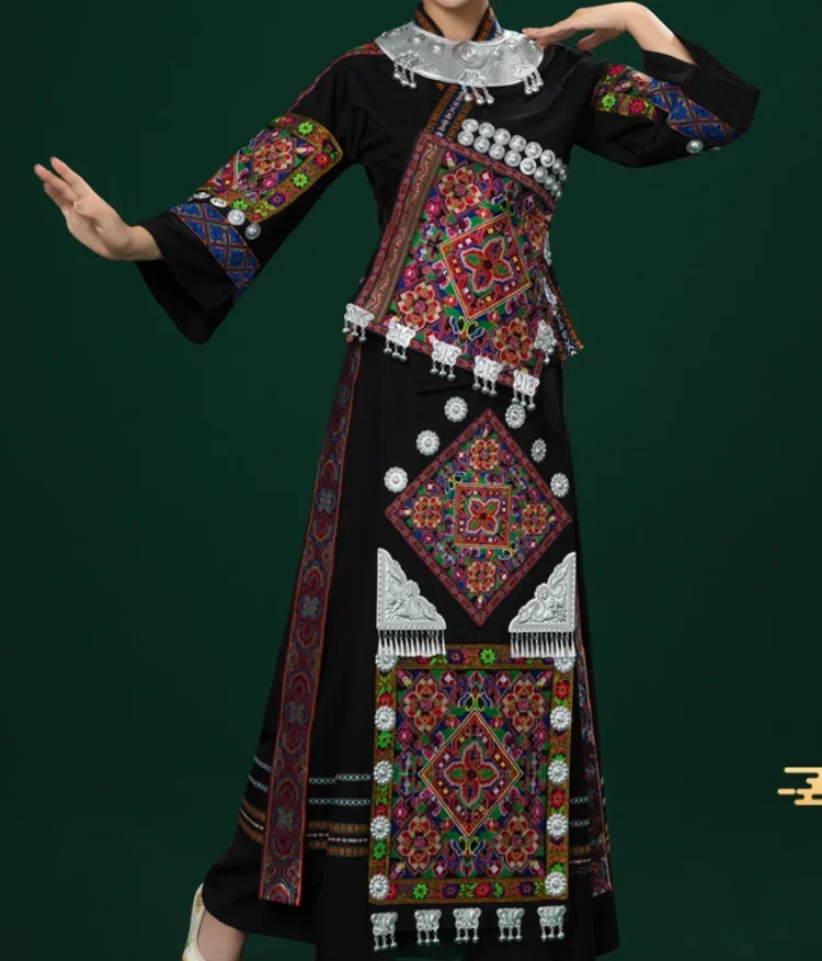 ม้งจีนผู้ใหญ่หญิงStage Performanceเครื่องแต่งกาย